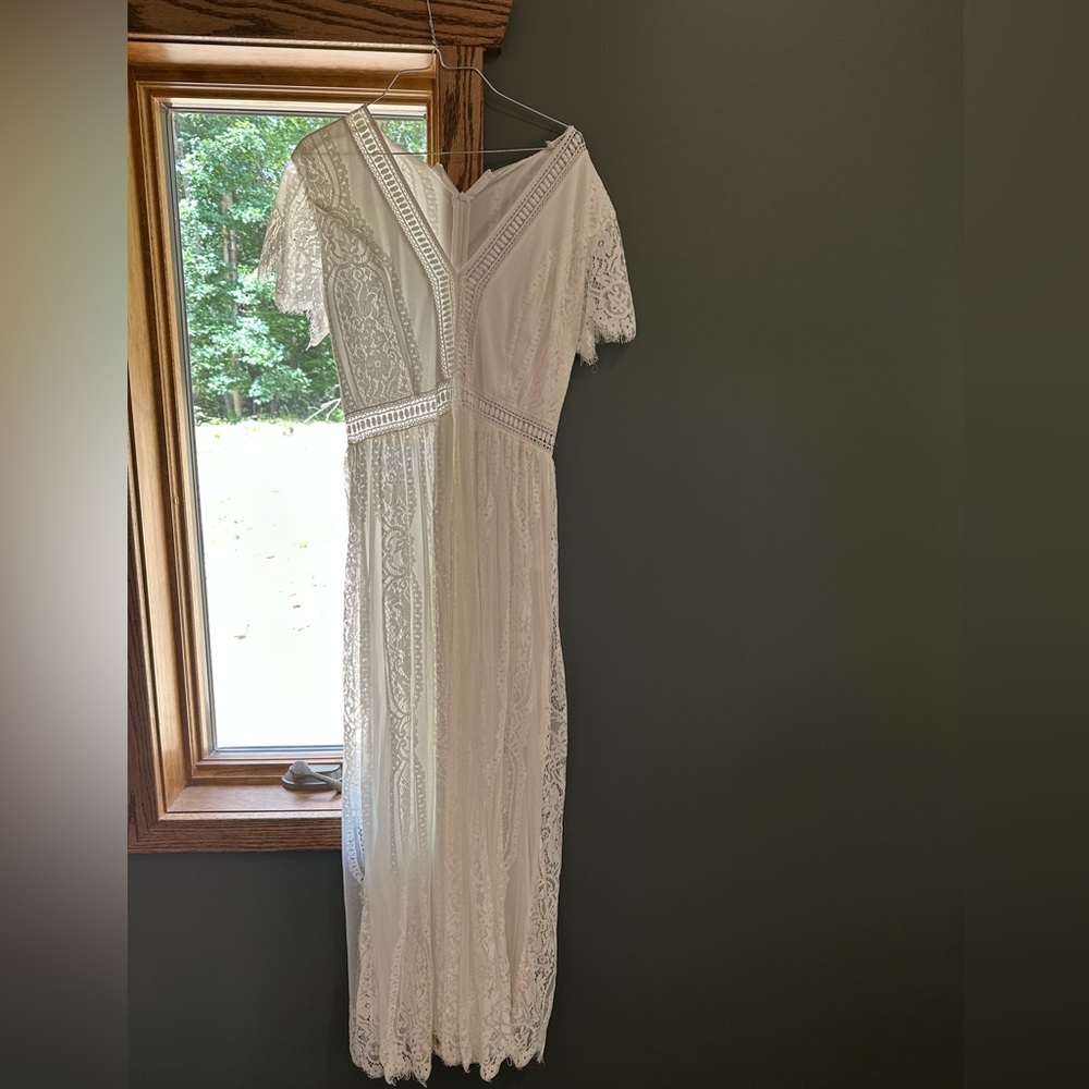 White Lace Maternity Dress